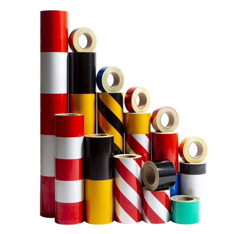 Self Adhesive Chevron Reflective Vinyl Film Sheeting Vinyl Roll Advertising Grade