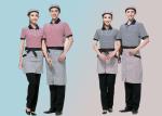 Combed Cotton Restaurant Uniforms Polo Shirts Contrast Color For Men And Women
