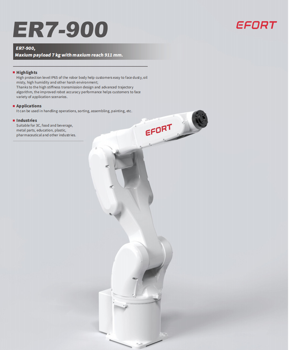 Desktop Robot In Handling Operation Sorting Assembling Painting For 3C Food And Beverage Metal Parts Education ER7-900