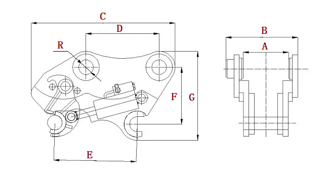 Excavator and Bulldozer Quick Hitch Coupler for Heavy Equipment Hydraulic Attachment
