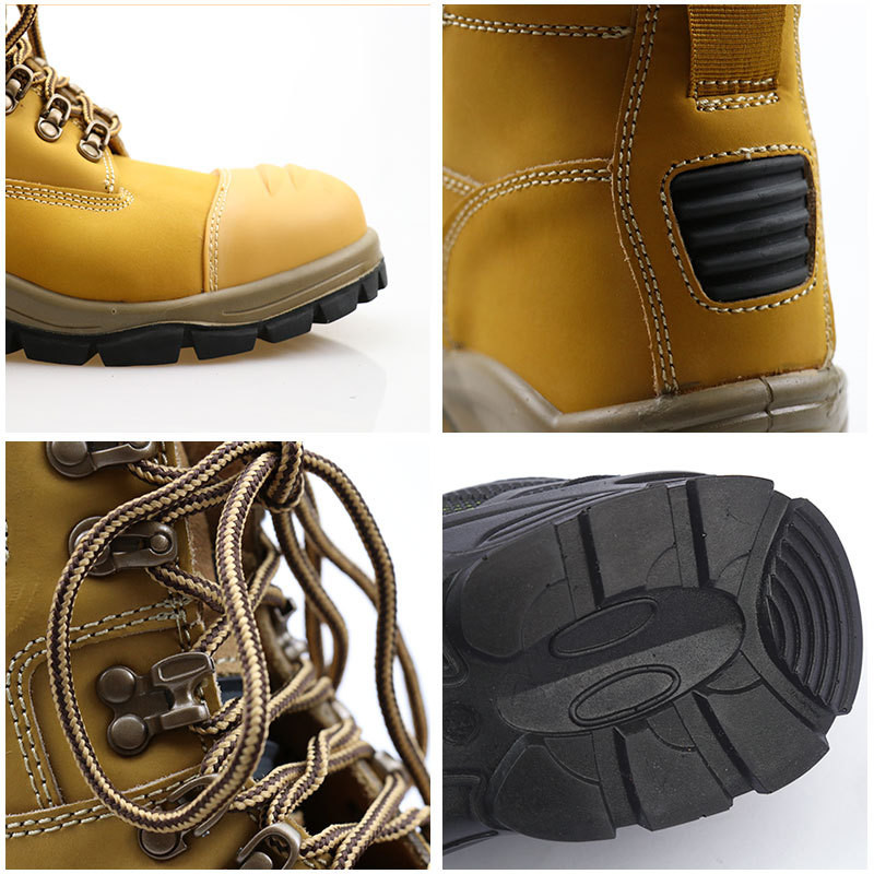 Genuine Leather Safety Boots With Rubber Sole Sturdy And Comfortable Work Shoes