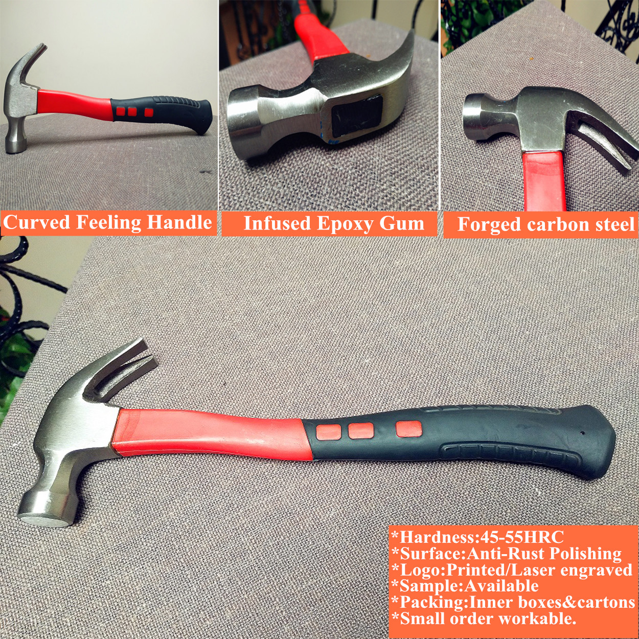 8oz American Type Carbon Steel Hand Working Claw Hammer (XL0038)
