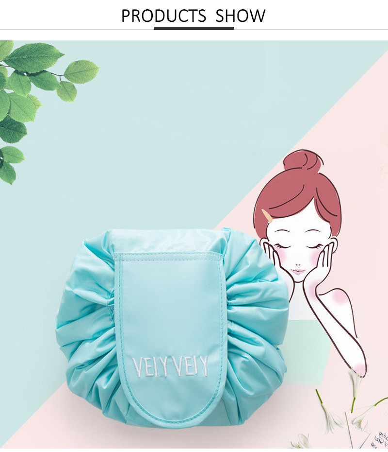 L48*H48CM Polyester Drawstring Makeup Bag For Travel