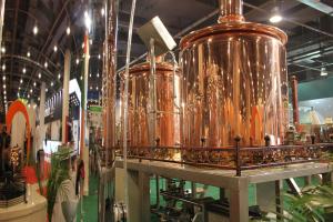 China Semi Auto Steam Copper Brewing Equipment , 500L Microbrewery Machine wholesale