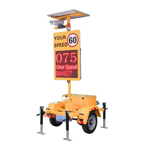 Single Lane Portable Radar Traffic Speed Sign With 130KM/H LPR For Busy Street