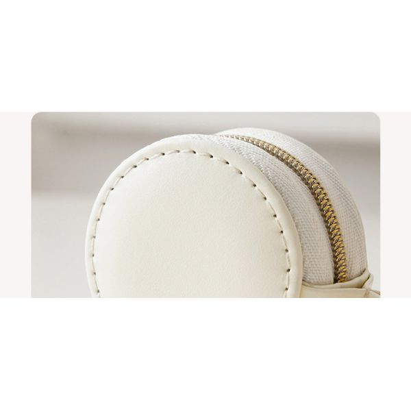 Brown PU Leather Mini Jewelry Box with Velvet Lining Compact 5 × 5 × 3 cm Travel Organizer Case