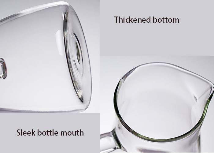 304 Stainless Steel Lid Clear Glass Water Pitcher , Hot Water Glass Pitcher