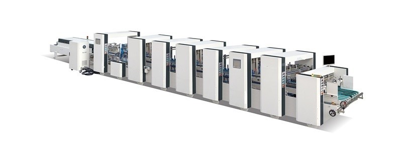 Automatic High-speed 4 & 6-corner Folder Gluer Machine, by cold glue gun or hot-melt glue gun as optional