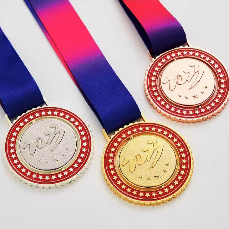 Craft Soft Enamel / Hard Enamel / 3D Zinc Alloy Gold Award Marathon Running Metal Sport Medal with Logo