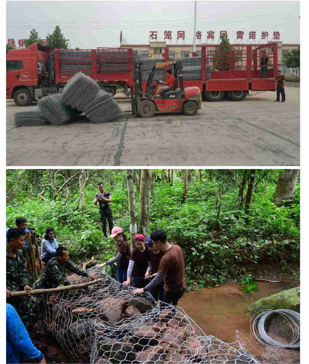 Green Pvc Coated 2.7mm Gabion Box For River Flood Control Reinforcement
