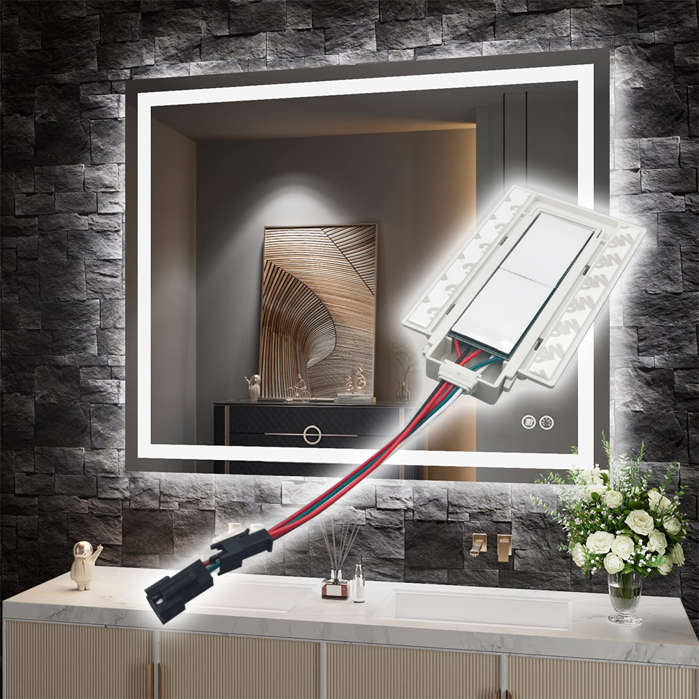 SL 12v Split Two Buttons Three Colors LED Smart Defogger Touch Switch Sensor 11.8cm*6.6cm*1.3cm