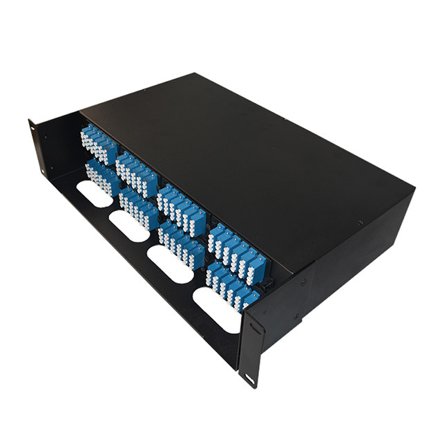 192 Port Quad LC 2RU MPO Fiber Patch Panel 8x24F Cassette Module