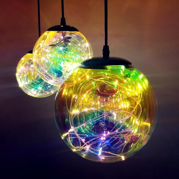 Fashion Glass Ball Pendant Light Modern LED Indoor Lamp Restaurant Dining Room
