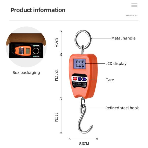 OEM Customizable 200kg Capacity Heavy Duty Stainless Steel Hanging Hook Scales Personal Digital Smart Weighing Scale