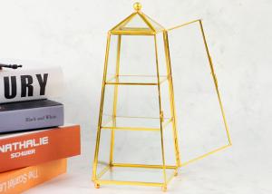 China Vintage glass jewelry box storage pagoda rack Princess storage box window display box greenhouse cover wholesale