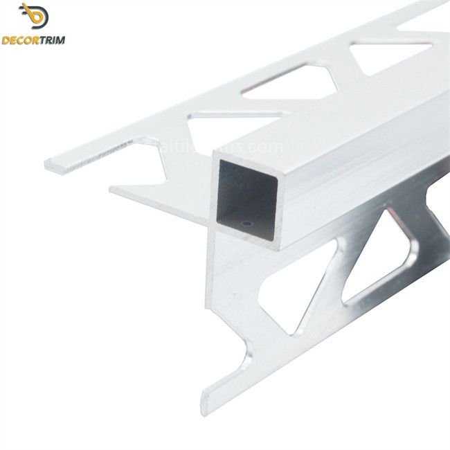 Chrome Silver Aluminium Tile Trim Box Shape For Wall Corner SGS Certified