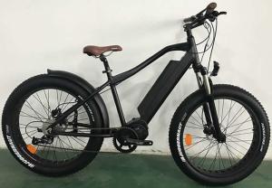 China 26er Aluminum Electric Fat Bike , Mid - Drive Black 1000w Electric Bike wholesale