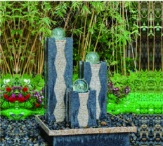 Crystal Ball Backyard Water Fountains , Pedestal Hypnus Decorative Water Fountain