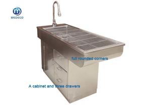 China Two Water Outlets Veterinary Operating Table Stainless Steel Disposal Table wholesale