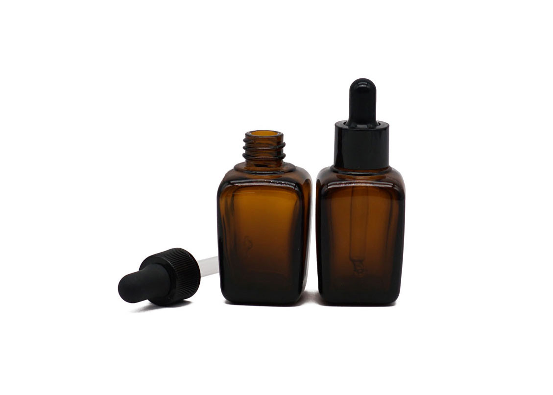 Latex Rubber 30Ml Dropper Glass Amber Glass Essential Oil Bottle