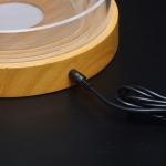 Wooden Base 20cm Acrylic Led Liquor Bottle Display Shelf