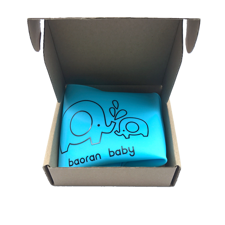 Custom Printing Best Fancy Fold-able Collapsible Comfort Waterproof Easily Wipes Clean Baby Silicone Bib with Pocket