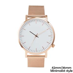 China Minimalist Style Simple Mens Watches Steel Strap White Face 7mm Thicness wholesale
