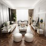 Customized Hotel Bedroom Furniture U Shaped Leather Sectional Sofa Set