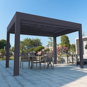 China Villa Yard Adjustable Louvered Aluminum Pergola Double Aluminum Louvers wholesale