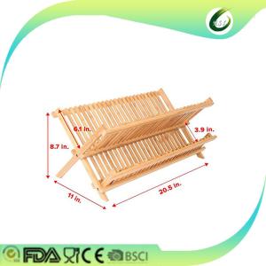 China Wood bamboo dish rack with utensil holder for the kitchen wholesale