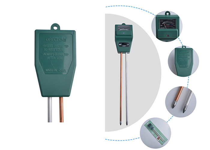 Home Sunlight Temperature 4 In 1 Soil Meter , Handheld Soil Analyzer Meter