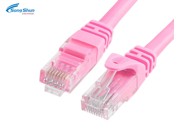 UTP Cat 5 Network Patch Cord Pink RJ45 LAN PVC LSZH Outer Jacket Fire Protection