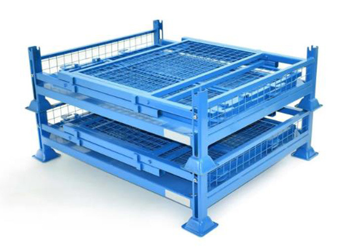 Storage Collapsible Metal Pallet Stillage Cage And Durable Powder Coating