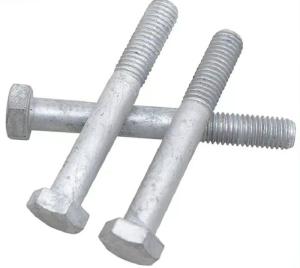 Hot Dip Galvanized Hex Head Machine Bolt Partial Thread For Highway Fence Power Tower