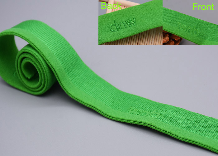 Double Sided Jacquard Logo Flat Elastic Cord For Garments Customised