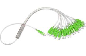 China SC APC FTTH Fiber Optic 1x16 G657A1 fiber PLC Splitter / Mini Steel Tube wholesale