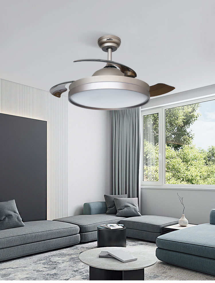 Simple 42 inch 220v Ceiling Fan with Remote Control Support Dimmer Yes 3 Color LED Light