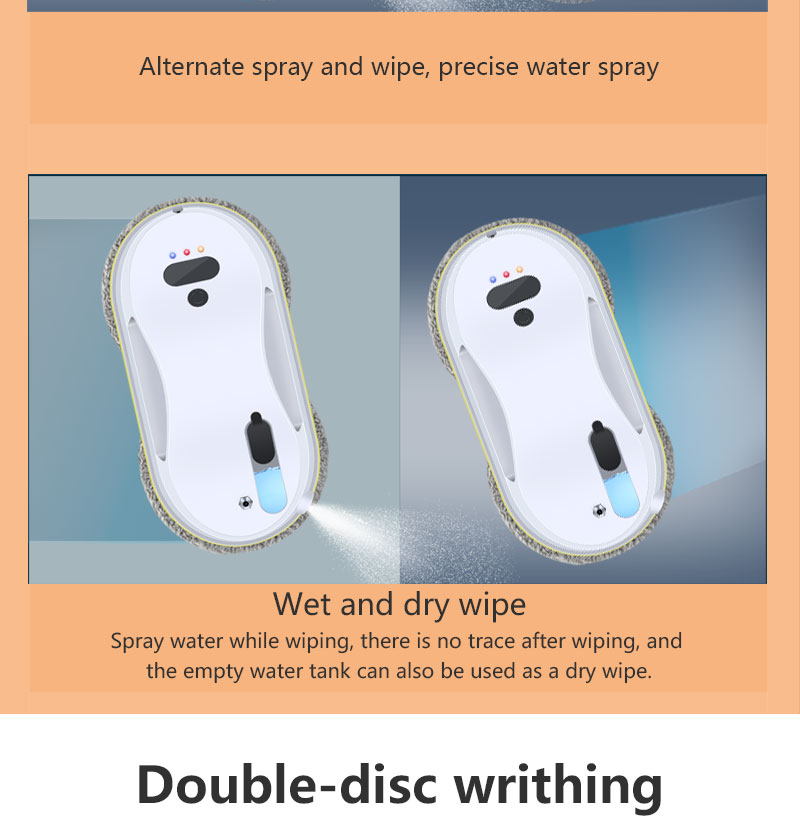 App-Controlled Electric Wet and Dry Window Cleaning Robot with Silk Screen Printing Logo