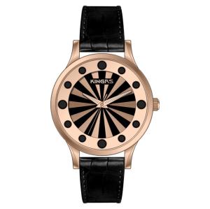 China Waterproof Genuine Leather Quartz Watch Alloy Case For Ladies 3ATM wholesale