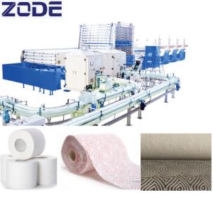 China Siemens Touch Screen Toilet Paper Cutting Machine , 180m/Min Roll Rewinder Machine wholesale