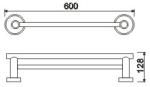24 Inch Bathroom Double Towel Bar Brushed Chrome Finish 304 Wall Mounted Shower