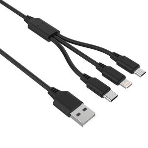 China 3 In 1 PVC 5V 2.4A 4m Rohs USB Multi Charging Cable wholesale