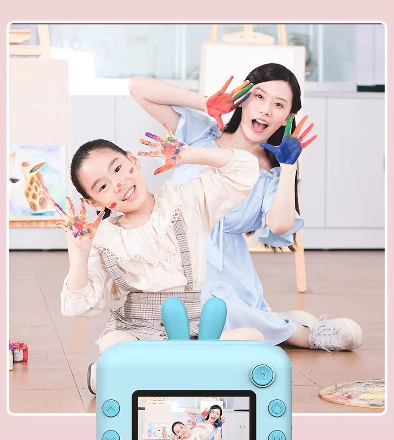 Countdown Shooting And Selfie Childrens Printable Camera Pink Blue 720P Photography