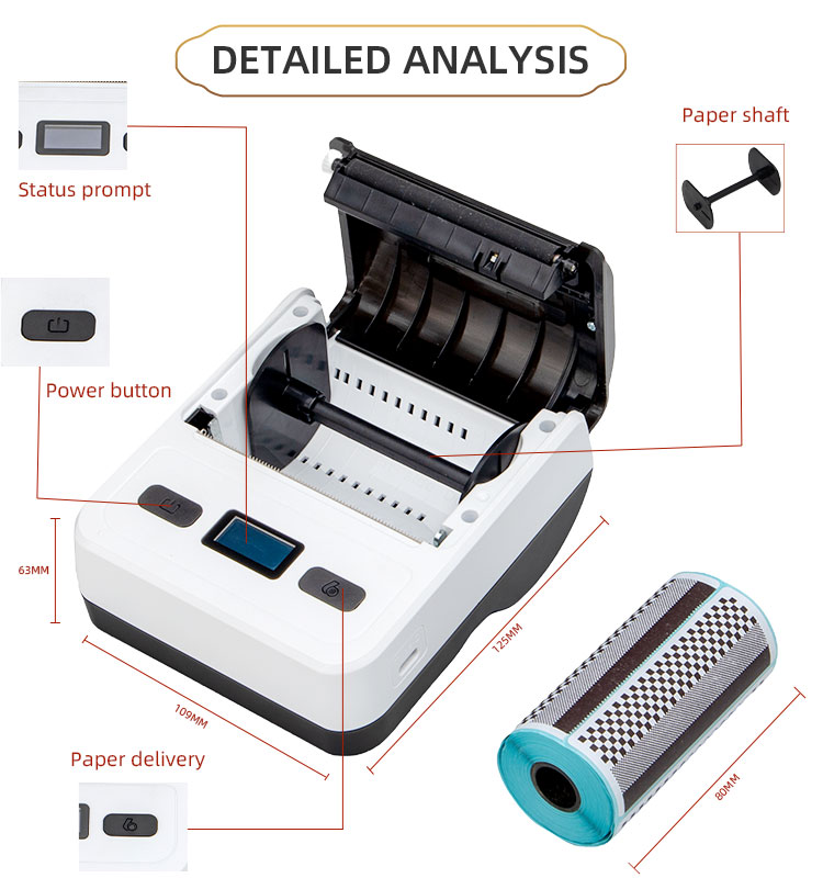 High Speed Wireless Inkless USB Lan Printing Thermal Shipping Labels Printer MP-80L