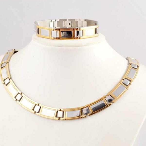 US Europe Fashion 316L Stainless Steel Bracelet With Matched Necklace Jewelry