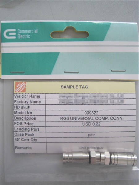f compression connector waterproof connector RG6 universal