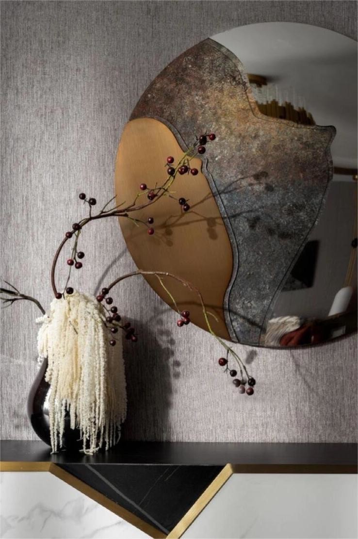 Hand Painted Rust Texture Wall Piece 3d High Light Luxury Modern Interior Painting