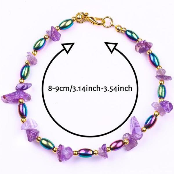 Hematite Stone Anklets Bracelets With Crystal Chip Gravel Stone Ankle Chain Jewelry