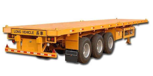 Steel Flatbed Semi Trailer With 12R22.5 Triangle Tire 40 Feet Container