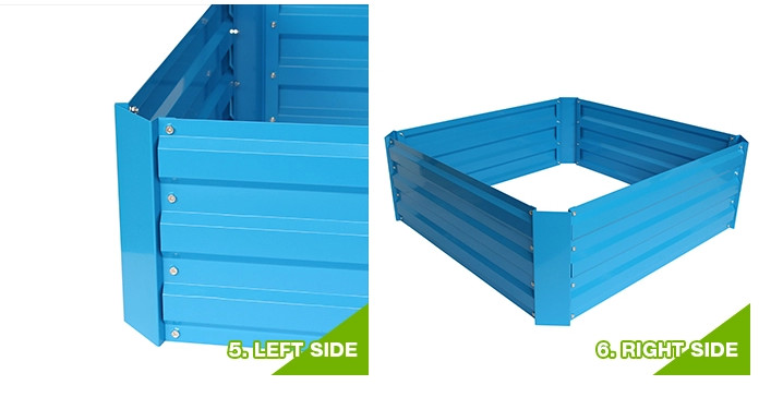 80x60x30cm Anti-Rusting Raised Metal Square Raised Garden Bed Kit